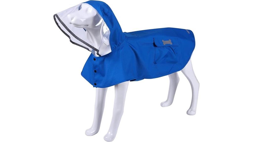 large blue waterproof raincoat