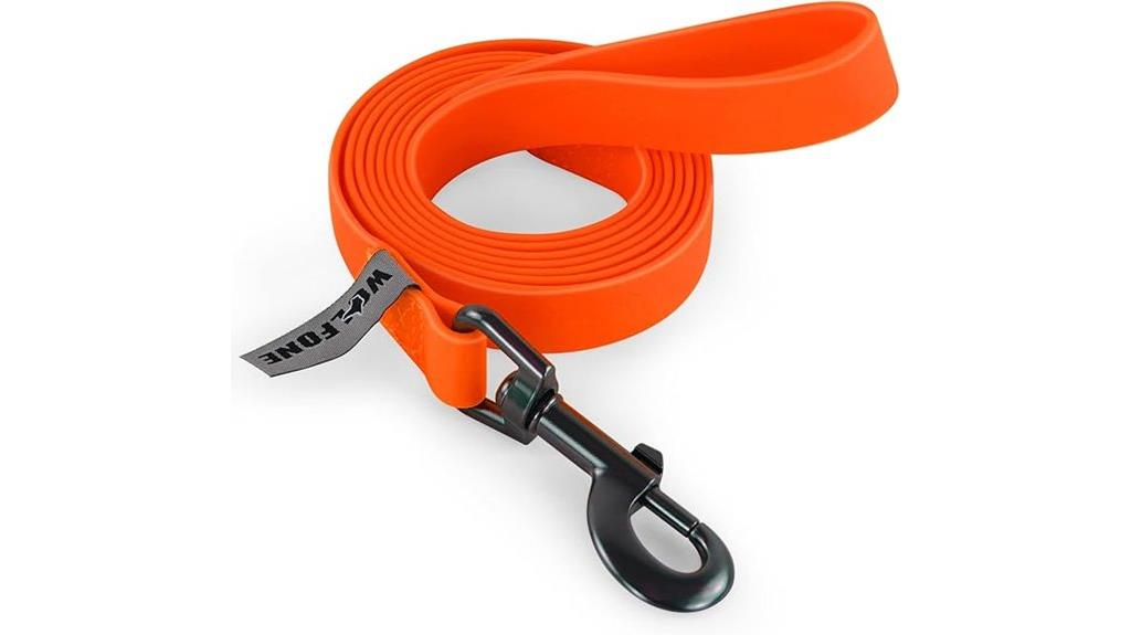 orange waterproof dog leash