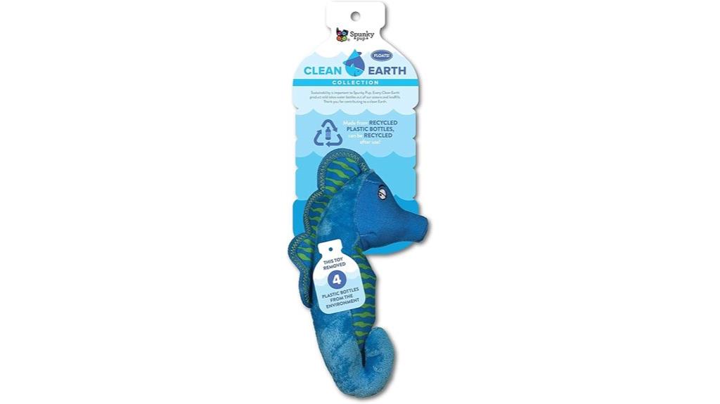 recycled seahorse dog toy