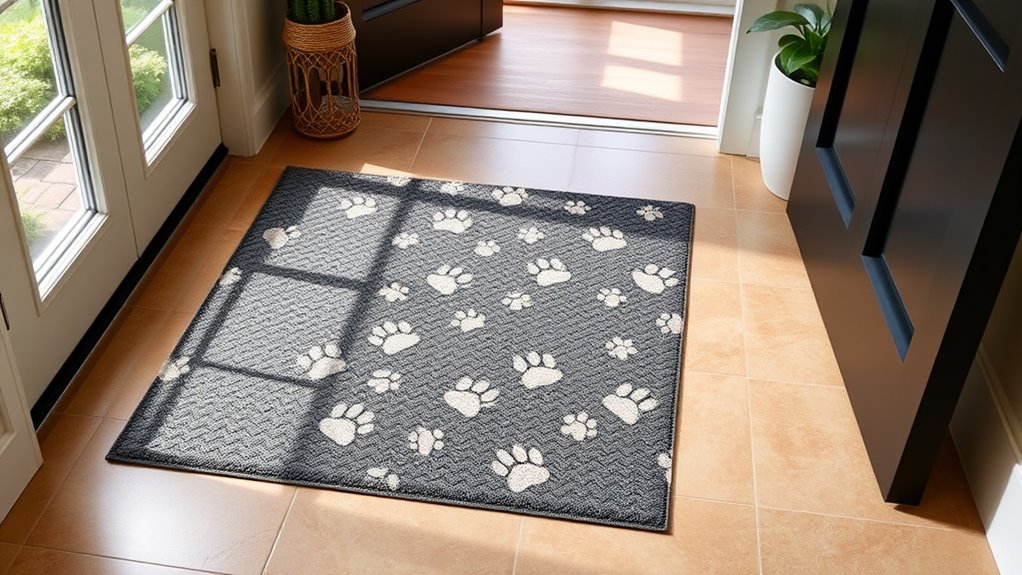 stylish paw print mud mats
