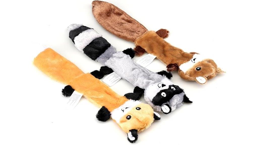 three piece squeaky dog toys