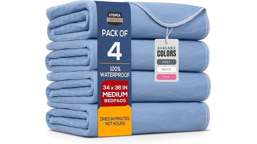 washable underpads 34x36 pack four