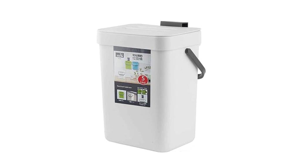 white 5l trash can