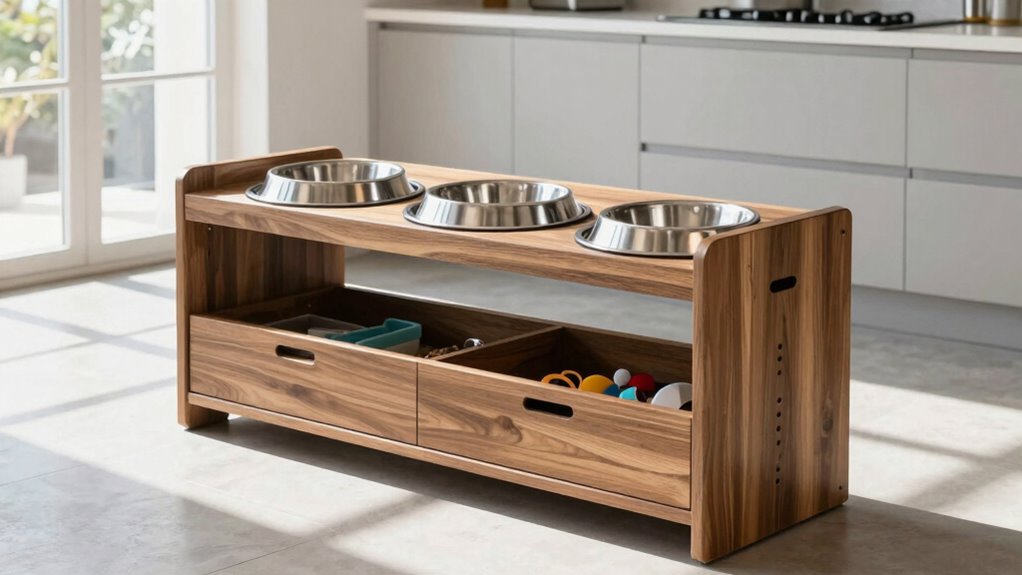 large dog feeding station features