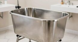 top stainless steel grooming tubs