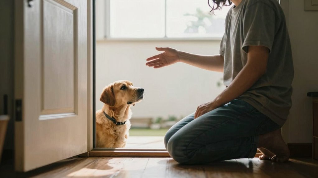 calm confident door greeting