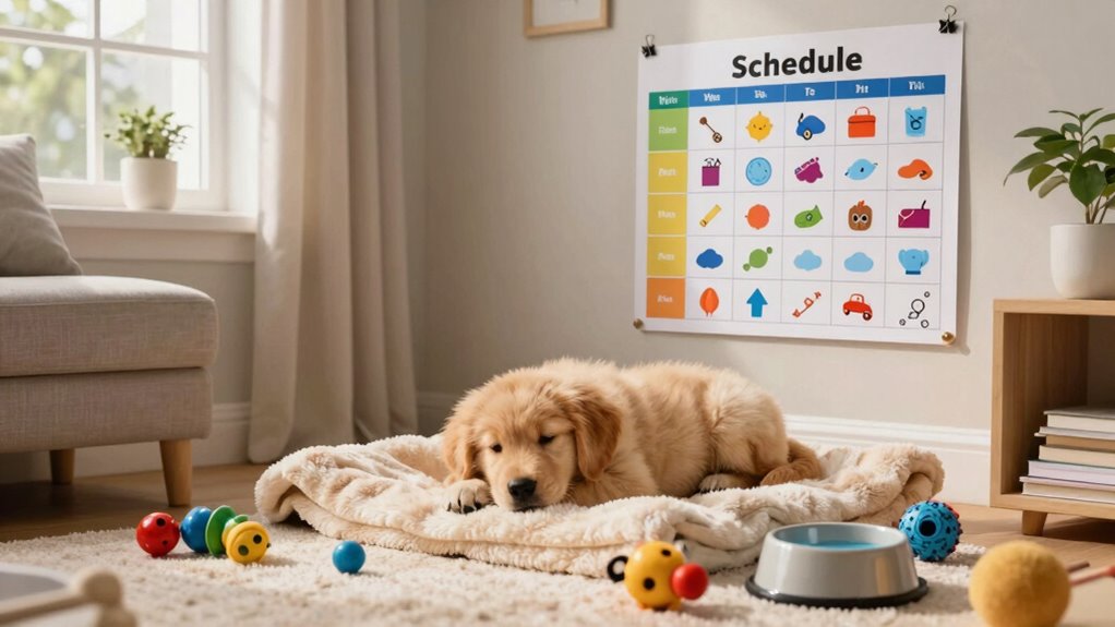 consistent routine fosters confident puppies