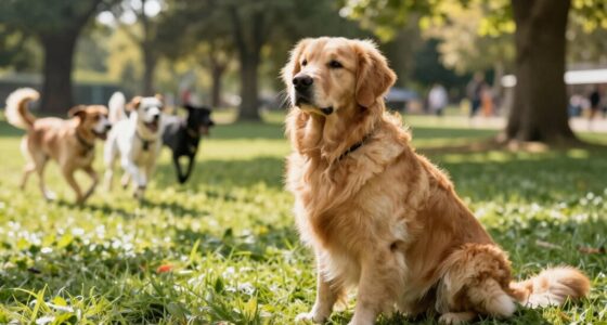 dog observes other dogs