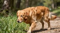 dog pausing during walk