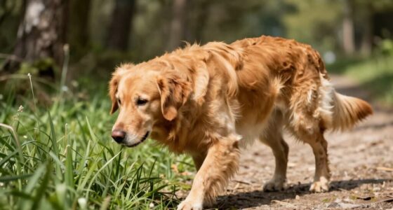 dog pausing during walk