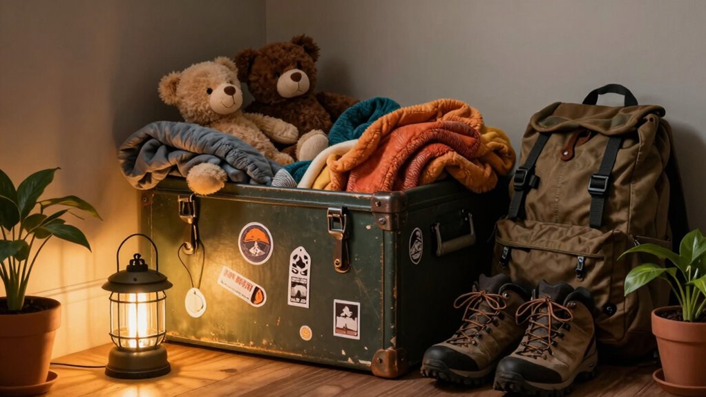 ease crate with familiar items