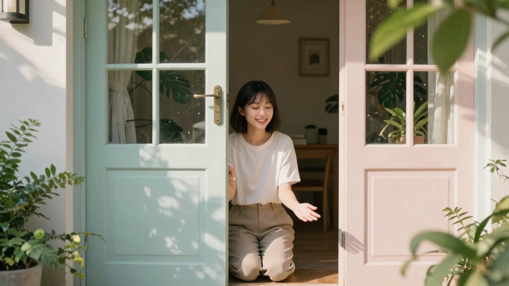 gentle door greeting routine