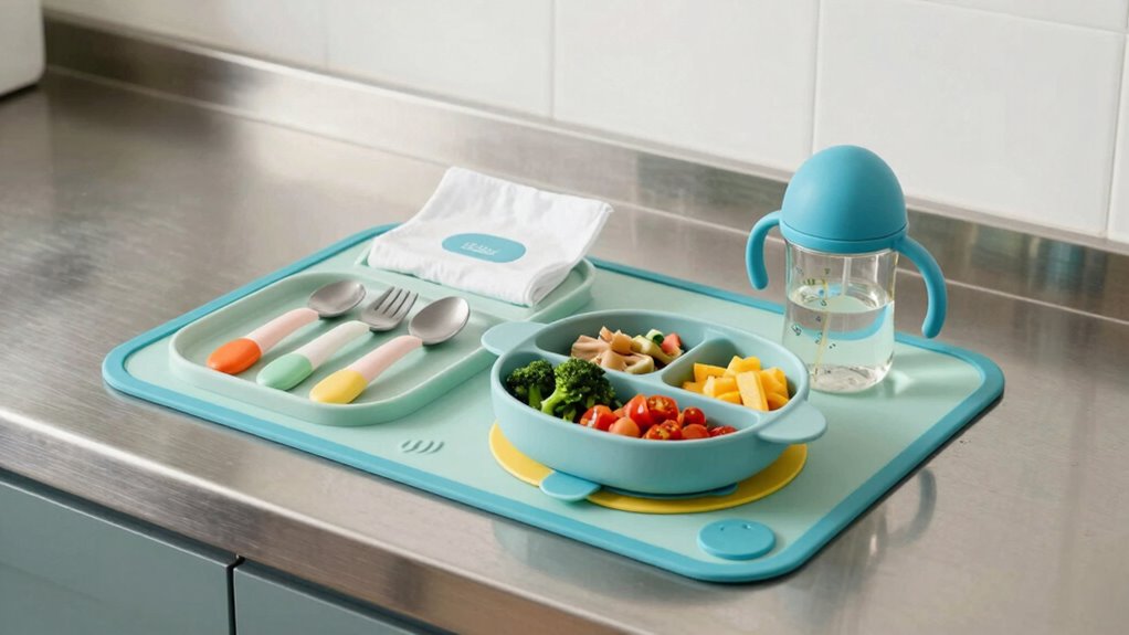 organized feeding station setup