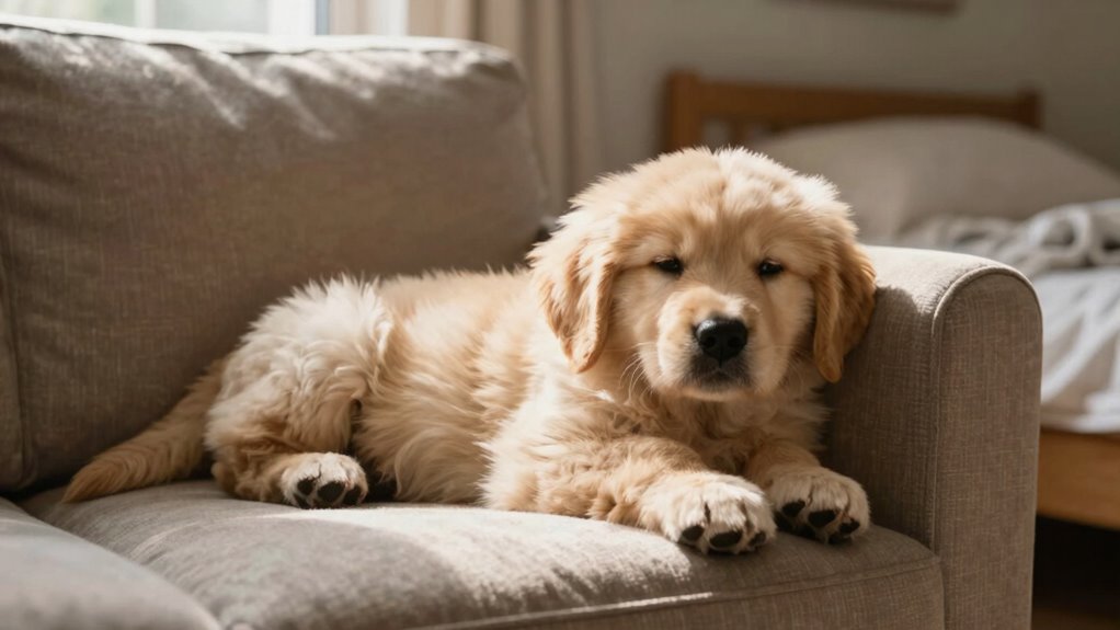 puppy prefers couch comfort