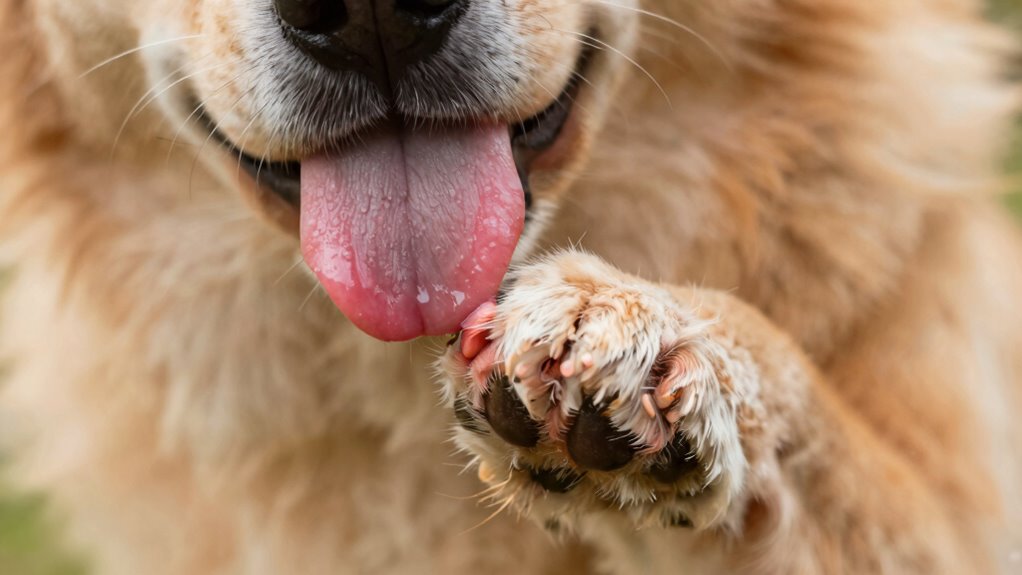 repeated spot licking behavior