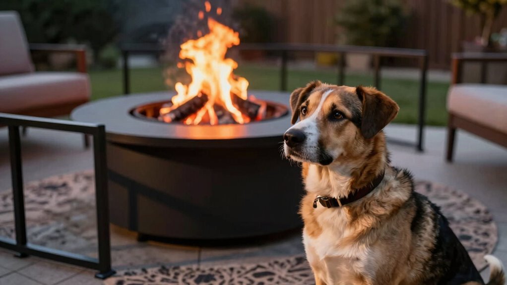 safe dog fire pit placement