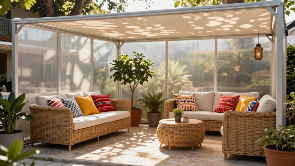 ventilated decorated outdoor oasis