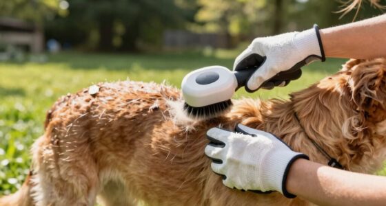 Pet Hair Remover Brush & Grooming Gloves - Deshedding Tool For Dogs & Cats, Massage And Cleaning Comb