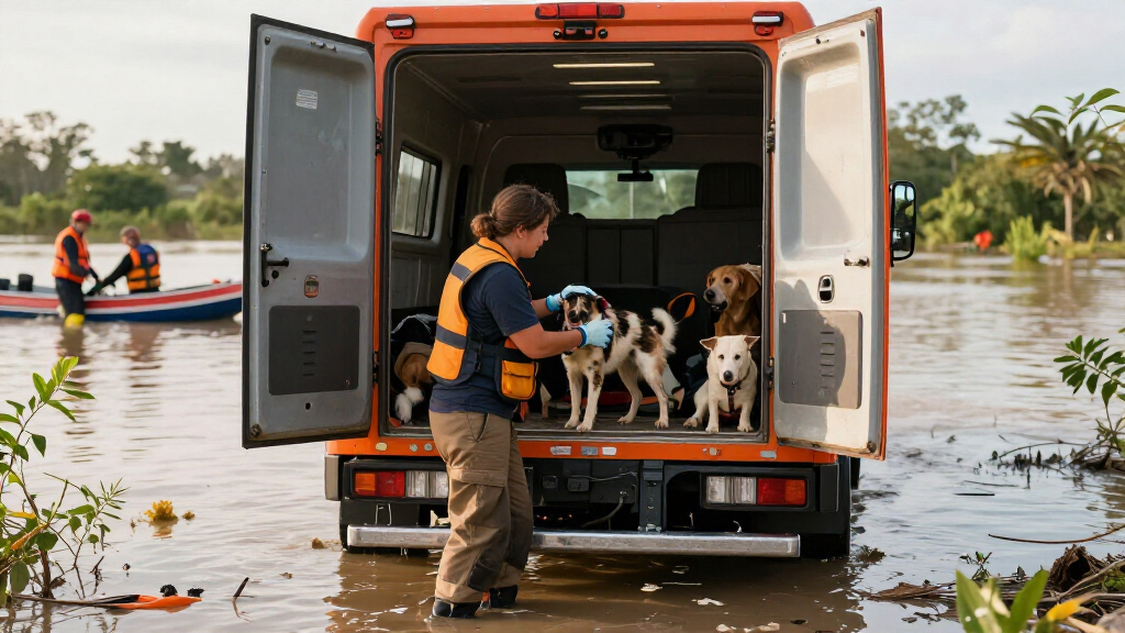 ASPCA Assists With The Emergency Evacuation Of Over 50 Animals Due To Flooding